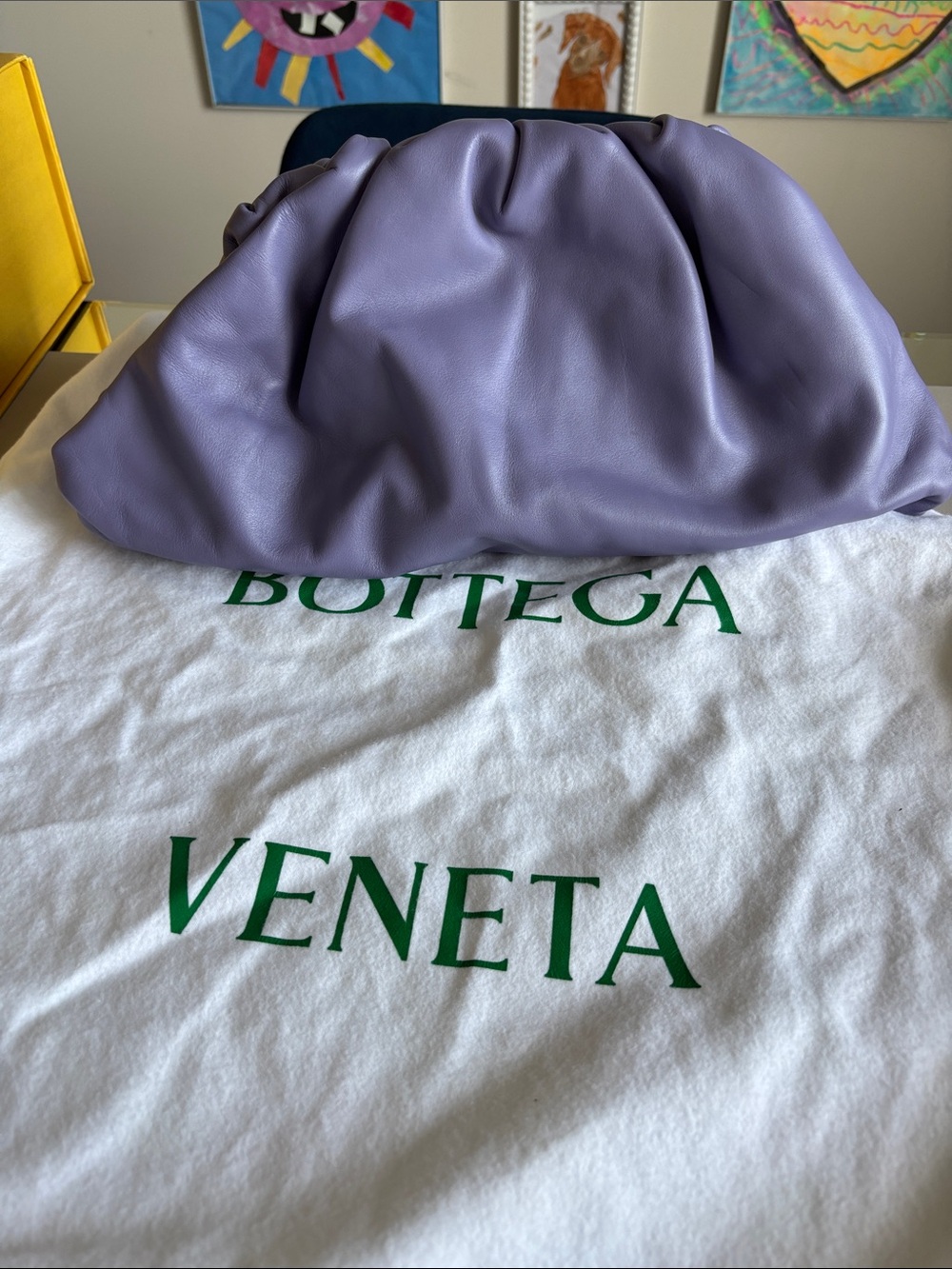 Bottega Veneta Lavender Soft Leather Pouch Clutch